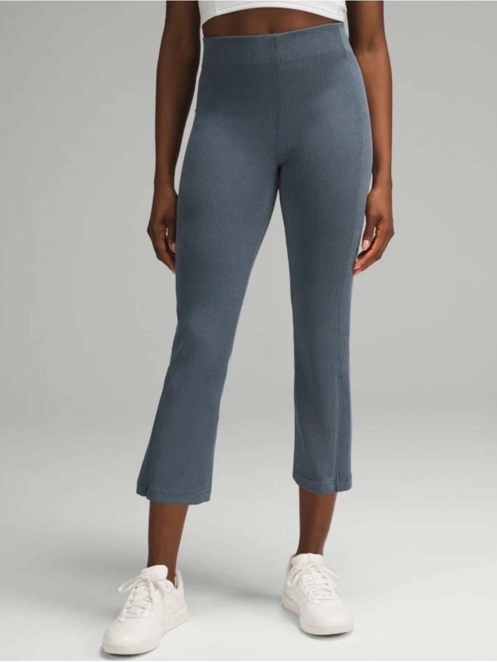 Lululemon Ribbed Softstreme Zip-Leg High-Rise Crop 25" NWT